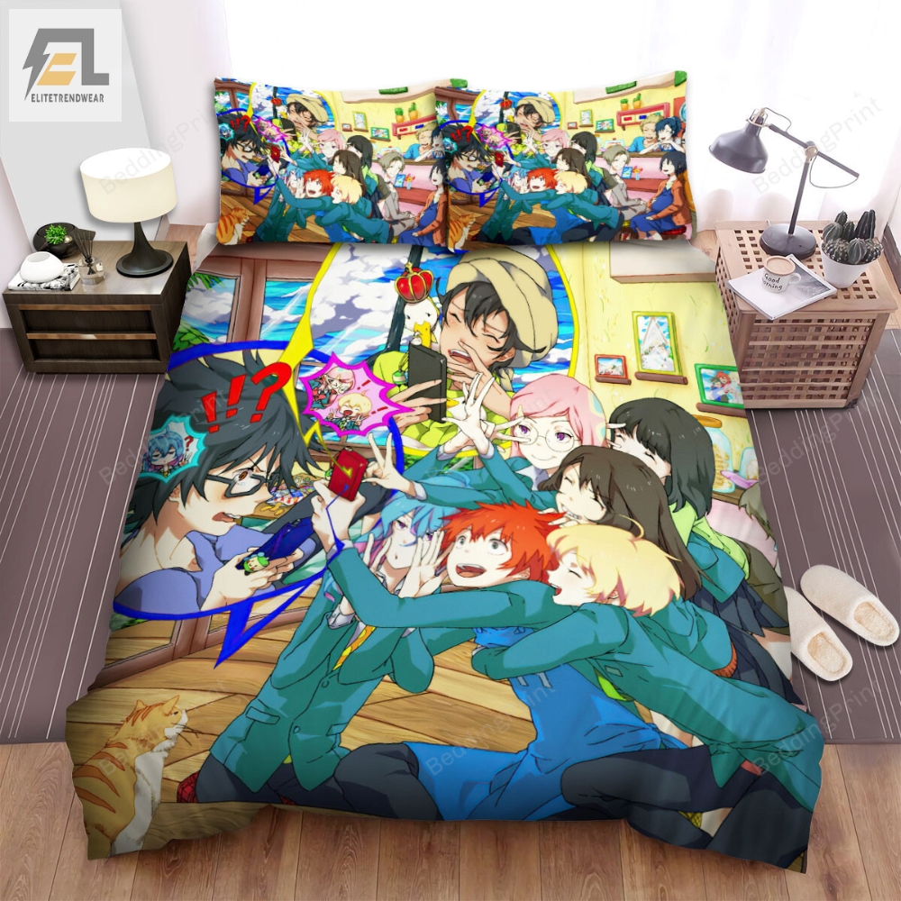 Tsuritama All Characters In One Artwork Bed Sheets Spread Duvet Cover Bedding Sets 