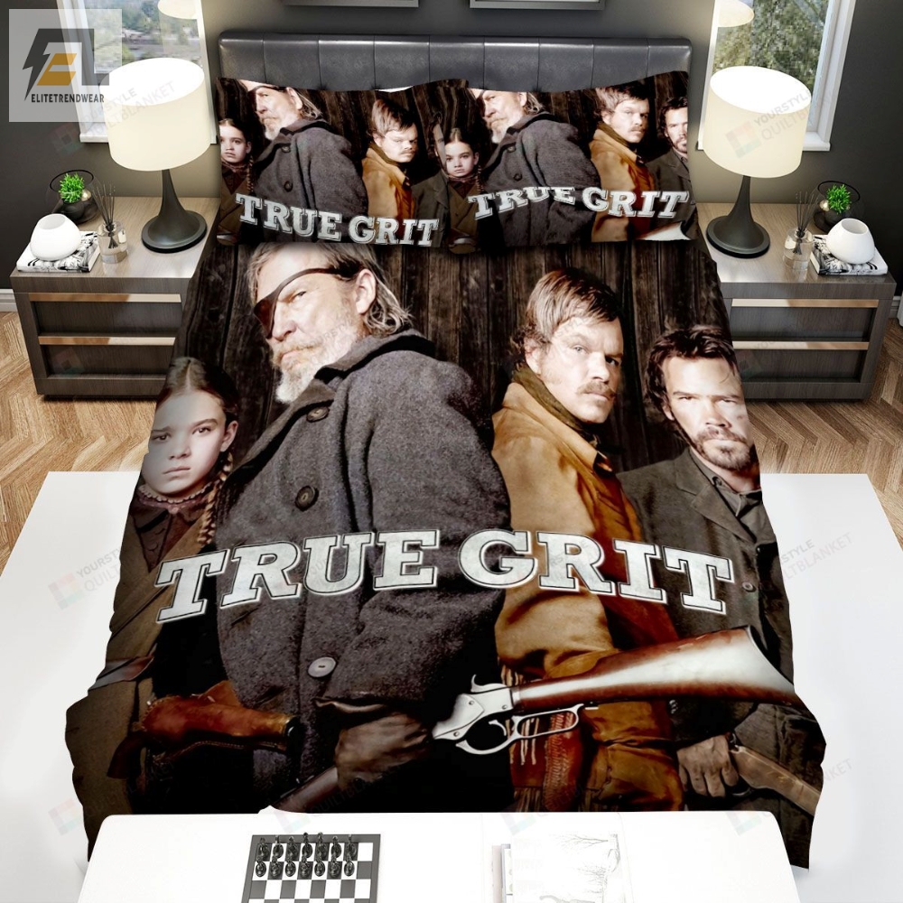 True Grit 2010 Three Hunter And Little Girl Movie Poster Bed Sheets Spread Comforter Duvet Cover Bedding Sets 