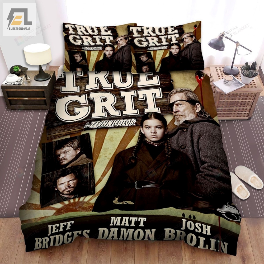 True Grit 2010 In Technicolor Movie Poster Bed Sheets Spread Comforter Duvet Cover Bedding Sets 