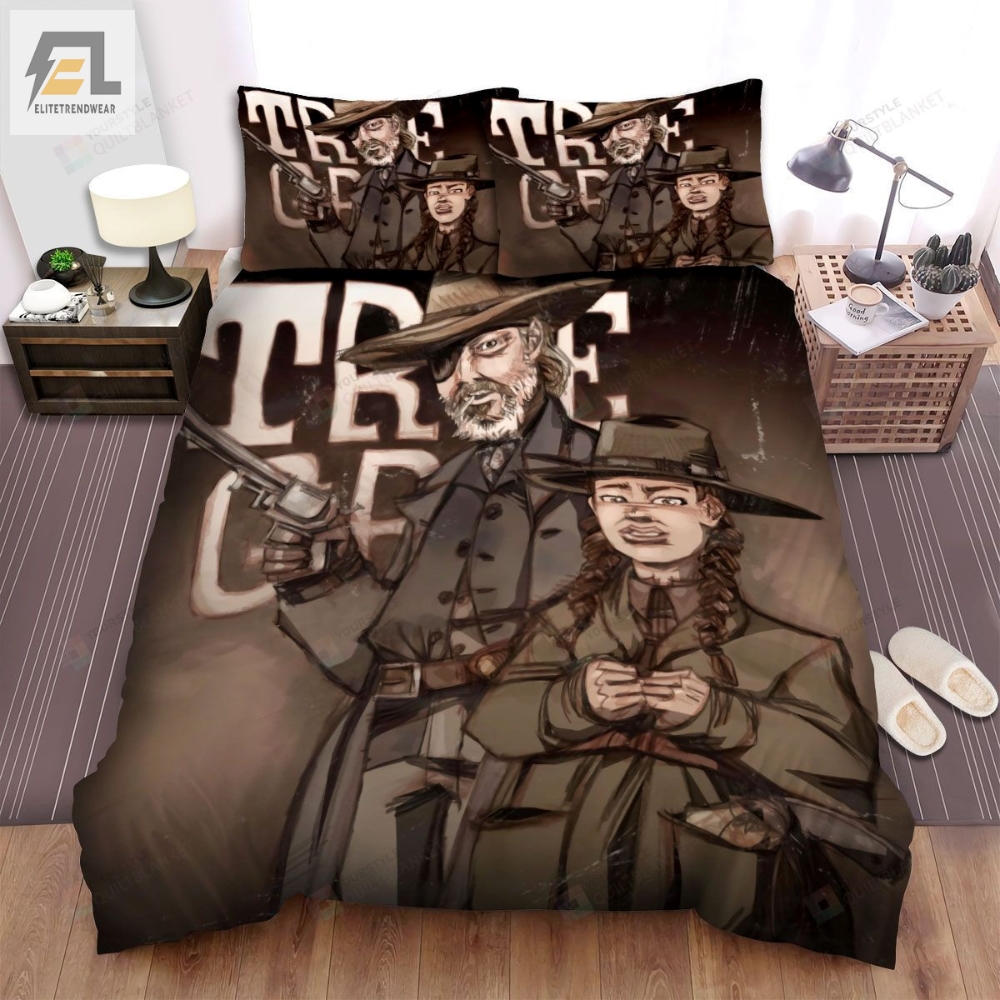 True Grit 2010 Hunting Movie Poster Bed Sheets Spread Comforter Duvet Cover Bedding Sets 
