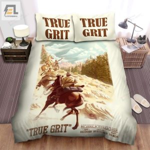 True Grit 2010 Horse Climb Up To Claim Movie Poster Bed Sheets Spread Comforter Duvet Cover Bedding Sets elitetrendwear 1 1