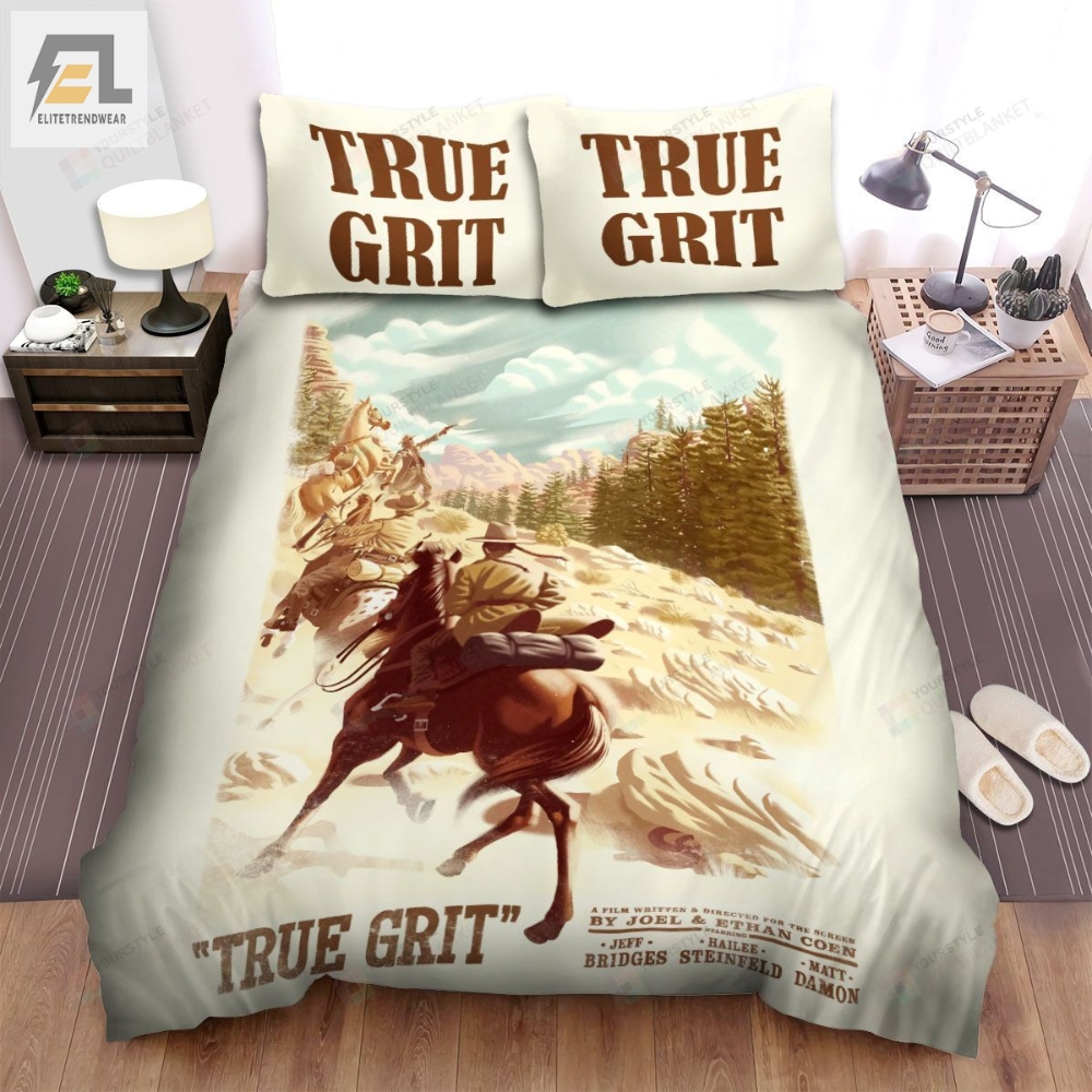 True Grit 2010 Horse Climb Up To Claim Movie Poster Bed Sheets Spread Comforter Duvet Cover Bedding Sets 
