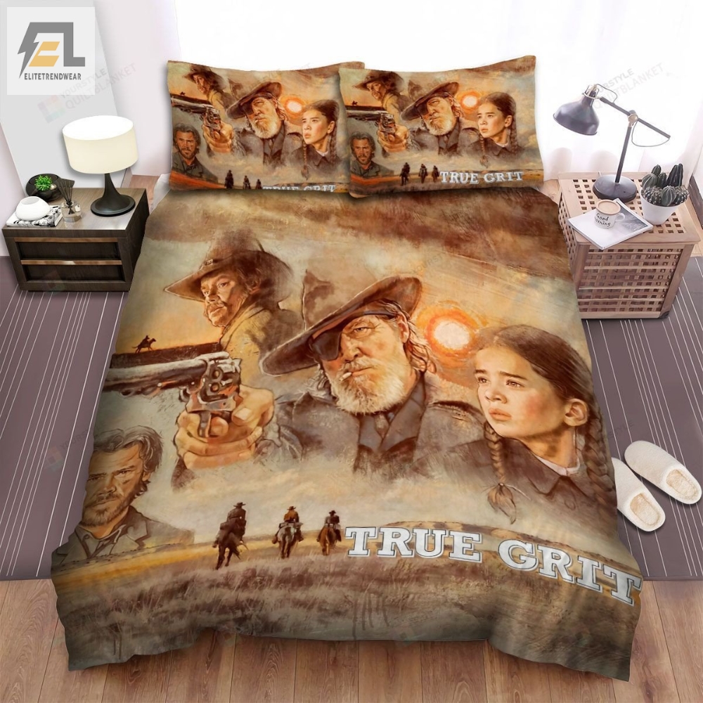 True Grit 2010 Grandfather And Little Girl Movie Poster Bed Sheets Spread Comforter Duvet Cover Bedding Sets 