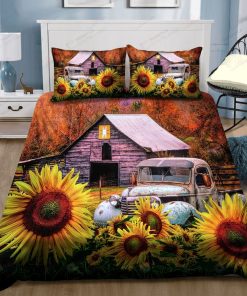 Truck Farm Garden Sunflower Bed Sheets Spread Duvet Cover Bedding Sets elitetrendwear 1 1