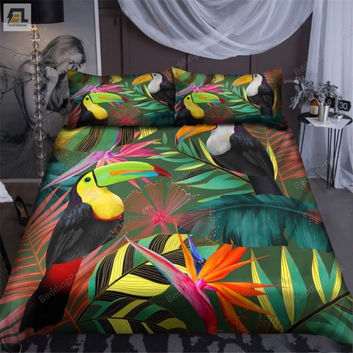 Tropical Toucan Birds Bed Sheets Duvet Cover Bedding Sets Perfect Gifts For Toucan Lover Gifts For Birthday Christmas Thanksgiving elitetrendwear 1