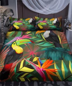 Tropical Toucan Birds Bed Sheets Duvet Cover Bedding Sets Perfect Gifts For Toucan Lover Gifts For Birthday Christmas Thanksgiving elitetrendwear 1 1
