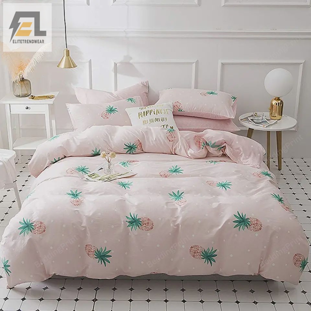 Tropical Pineapple Bedding Set Duvet Cover  Pillow Cases 
