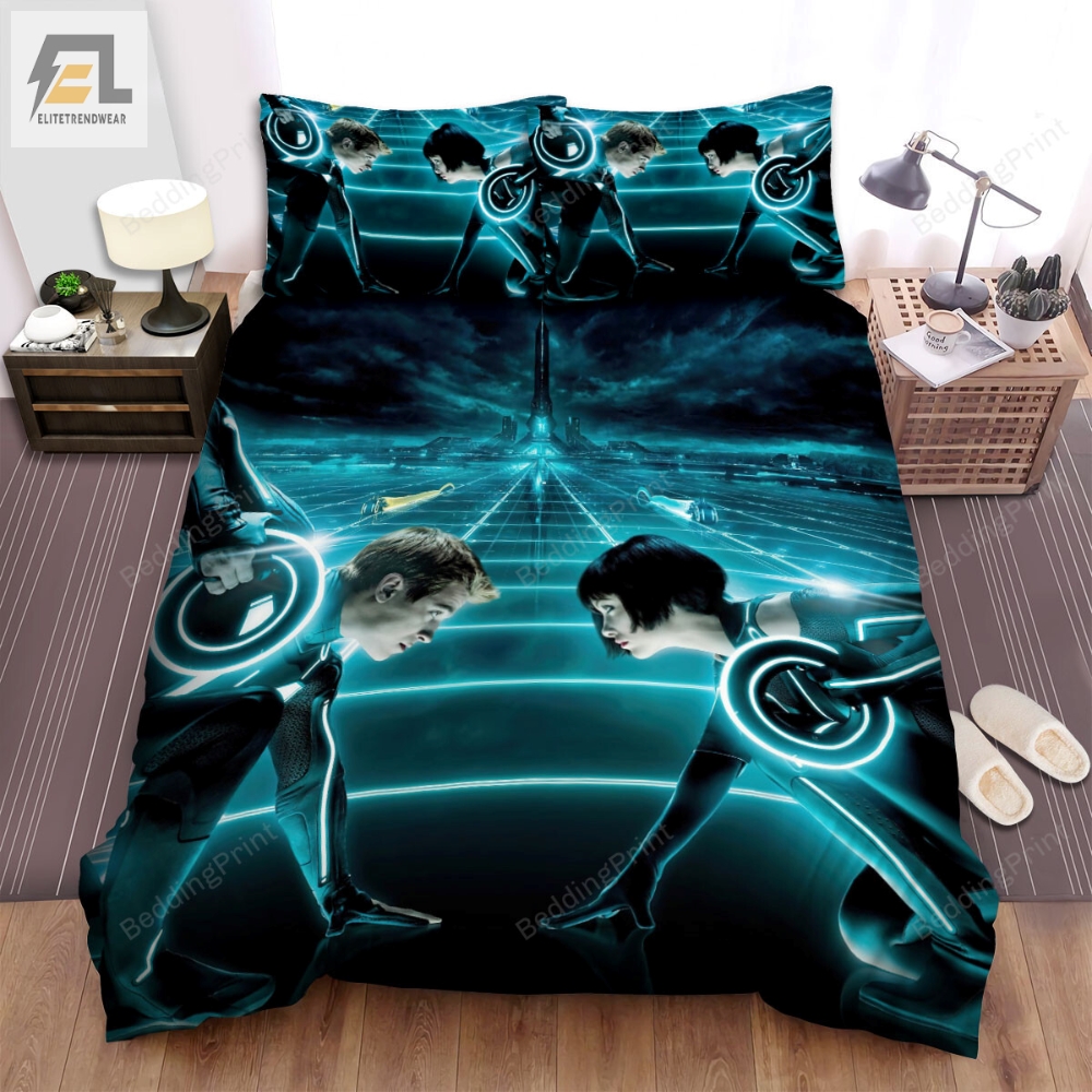 Tron Legacy 2010 The Only Rule Is Survival Movie Poster Bed Sheets Duvet Cover Bedding Sets 