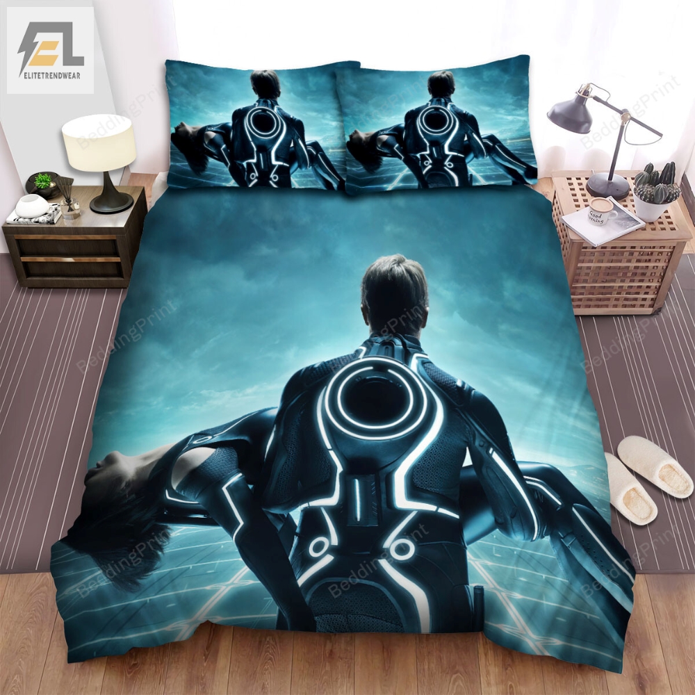Tron Legacy 2010 Quorra  Sam Flynn Movie Poster Ver 2 Bed Sheets Duvet Cover Bedding Sets 