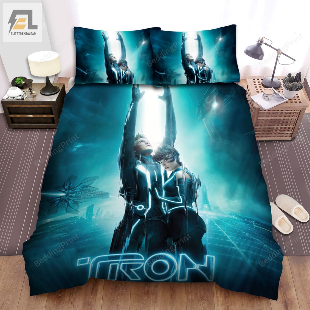 Tron Legacy 2010 Quorra  Sam Flynn Movie Poster Ver 1 Bed Sheets Duvet Cover Bedding Sets 