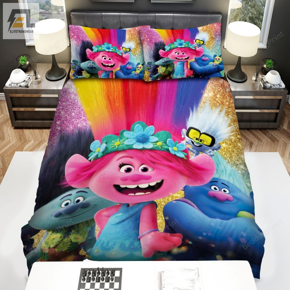 Trolls World Tour Characters Bed Sheets Duvet Cover Bedding Sets 