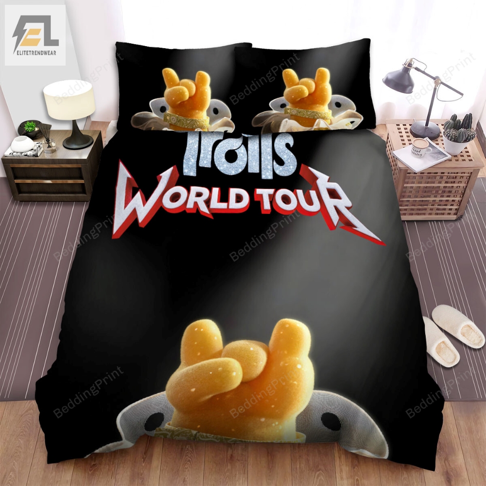 Trolls World Tour 2020 Trollzart Hand Movie Poster Bed Sheets Duvet Cover Bedding Sets 