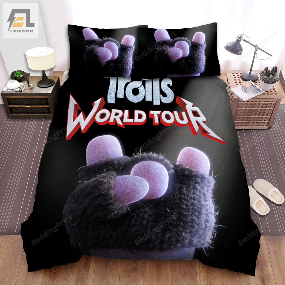 Trolls World Tour 2020 Thrash Hand Movie Poster Bed Sheets Duvet Cover Bedding Sets 