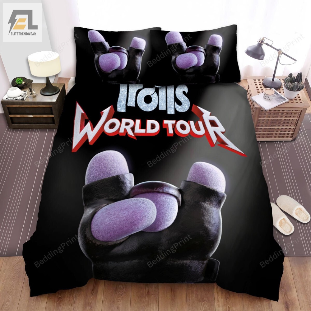 Trolls World Tour 2020 Riff Hand Movie Poster Bed Sheets Duvet Cover Bedding Sets 