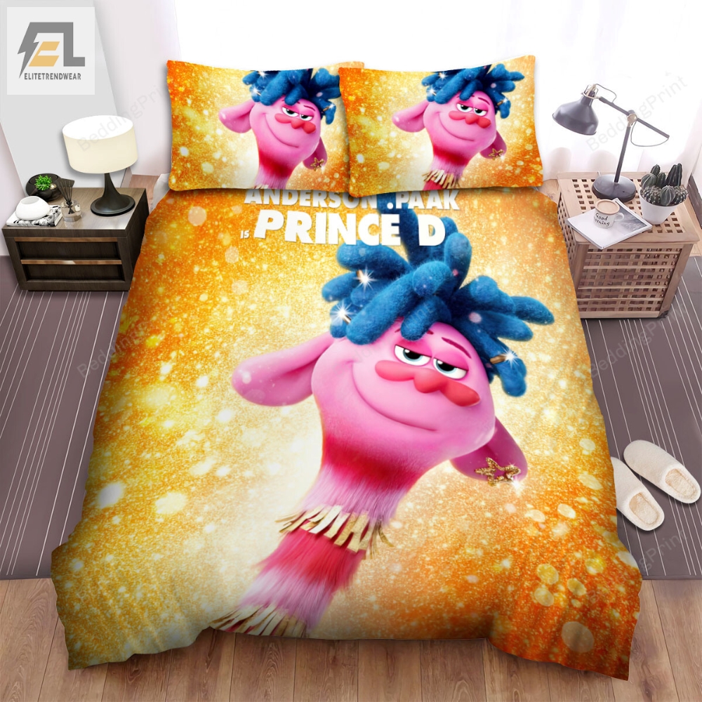 Trolls World Tour 2020 Prince D Movie Poster Bed Sheets Duvet Cover Bedding Sets 