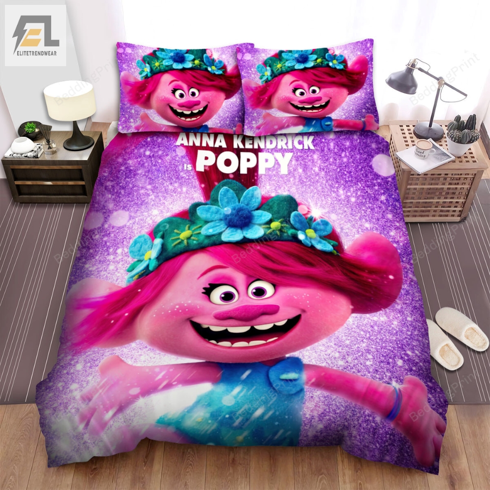 Trolls World Tour 2020 Poppy Movie Poster Bed Sheets Duvet Cover Bedding Sets 