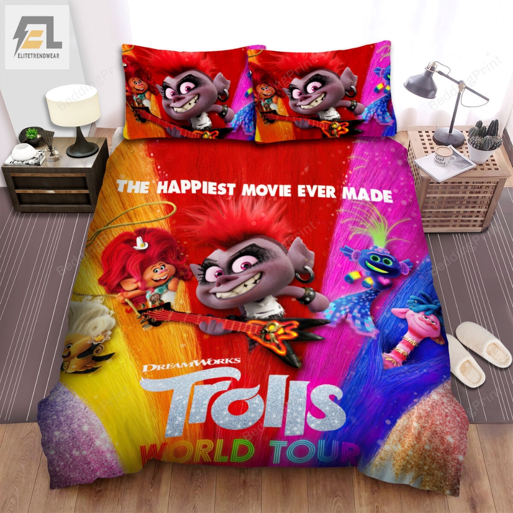 Trolls World Tour 2020 Movie Poster Ver 3 Bed Sheets Duvet Cover Bedding Sets 
