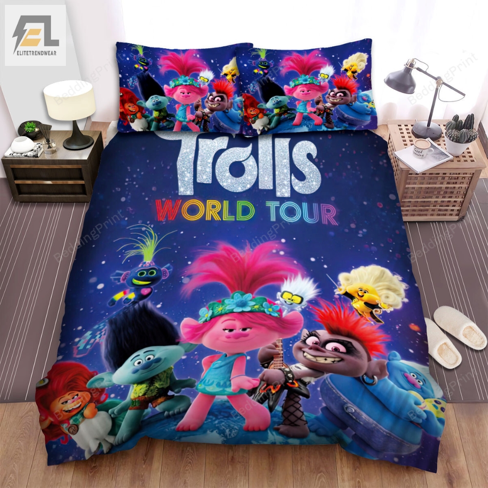 Trolls World Tour 2020 Movie Poster Ver 2 Bed Sheets Duvet Cover Bedding Sets 