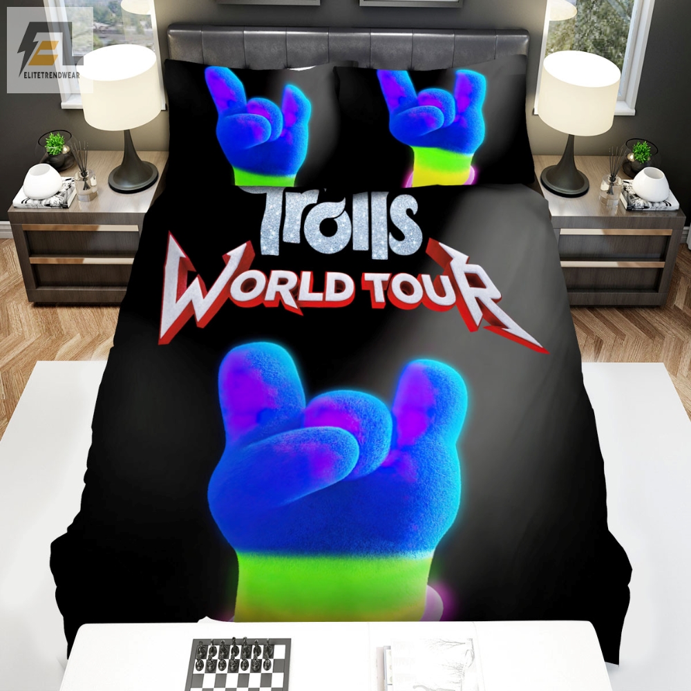 Trolls World Tour 2020 King Trollex Hand Movie Poster Bed Sheets Duvet Cover Bedding Sets 