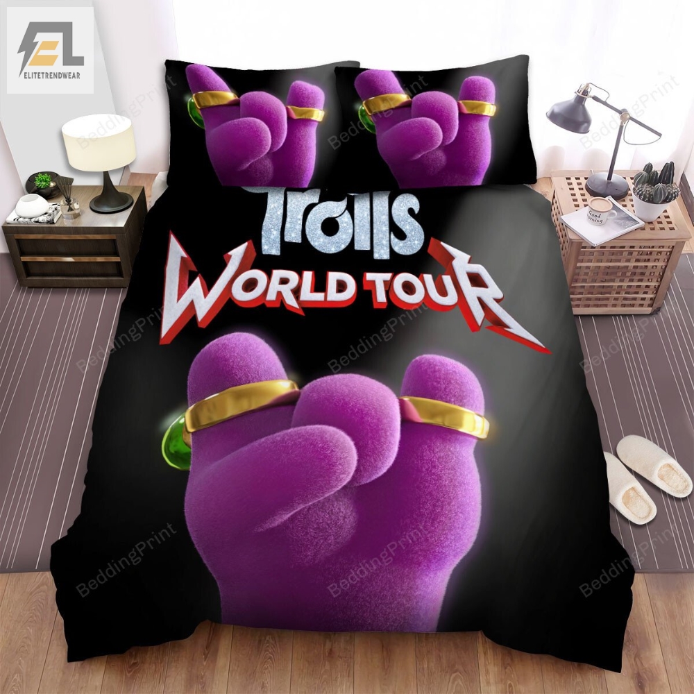 Trolls World Tour 2020 King Quincy Hand Movie Poster Bed Sheets Duvet Cover Bedding Sets 