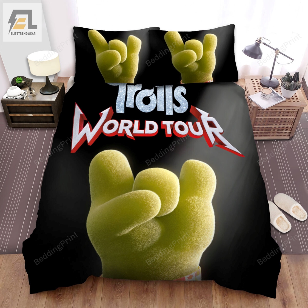 Trolls World Tour 2020 Hickory Hand Movie Poster Bed Sheets Duvet Cover Bedding Sets 