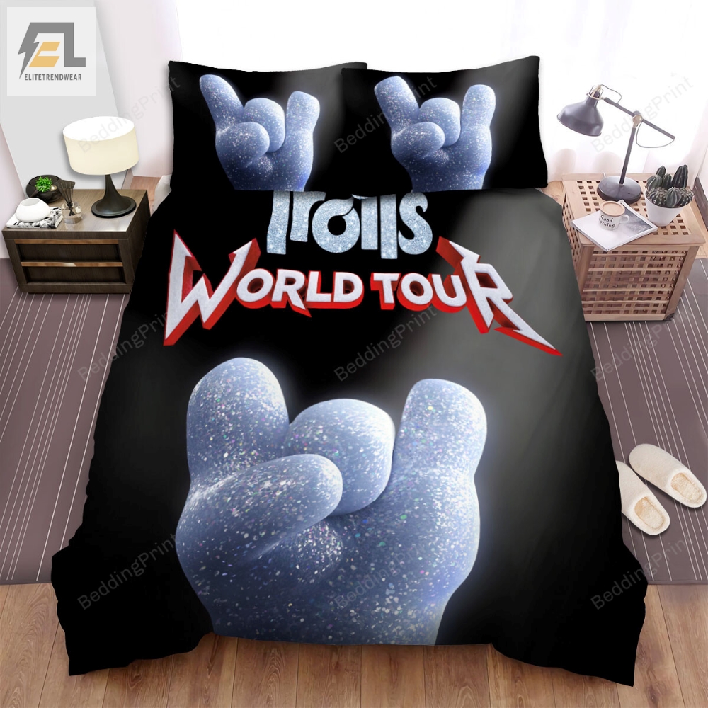 Trolls World Tour 2020 Guy Diamond Hand Movie Poster Bed Sheets Duvet Cover Bedding Sets 