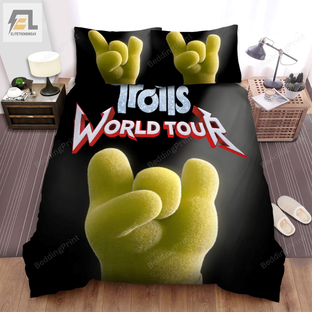 Trolls World Tour 2020 Dickory Hand Movie Poster Bed Sheets Duvet Cover Bedding Sets 