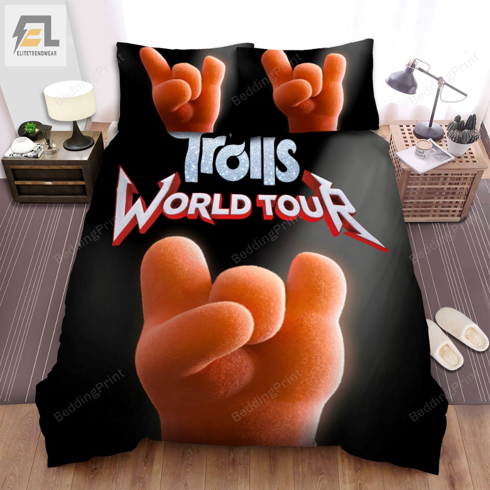 Trolls World Tour 2020 Delta Dawn Hand Movie Poster Bed Sheets Duvet Cover Bedding Sets 