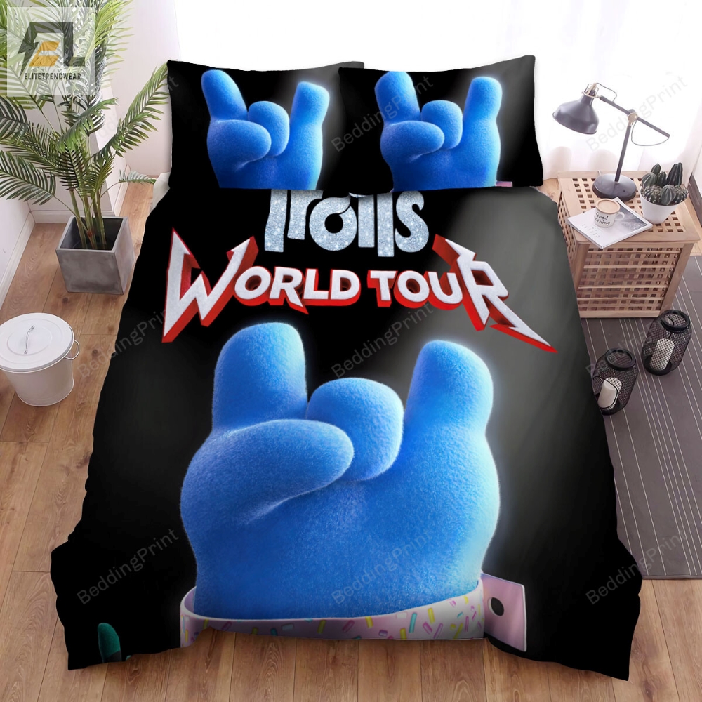 Trolls World Tour 2020 Biggie Hand Movie Poster Bed Sheets Duvet Cover Bedding Sets 