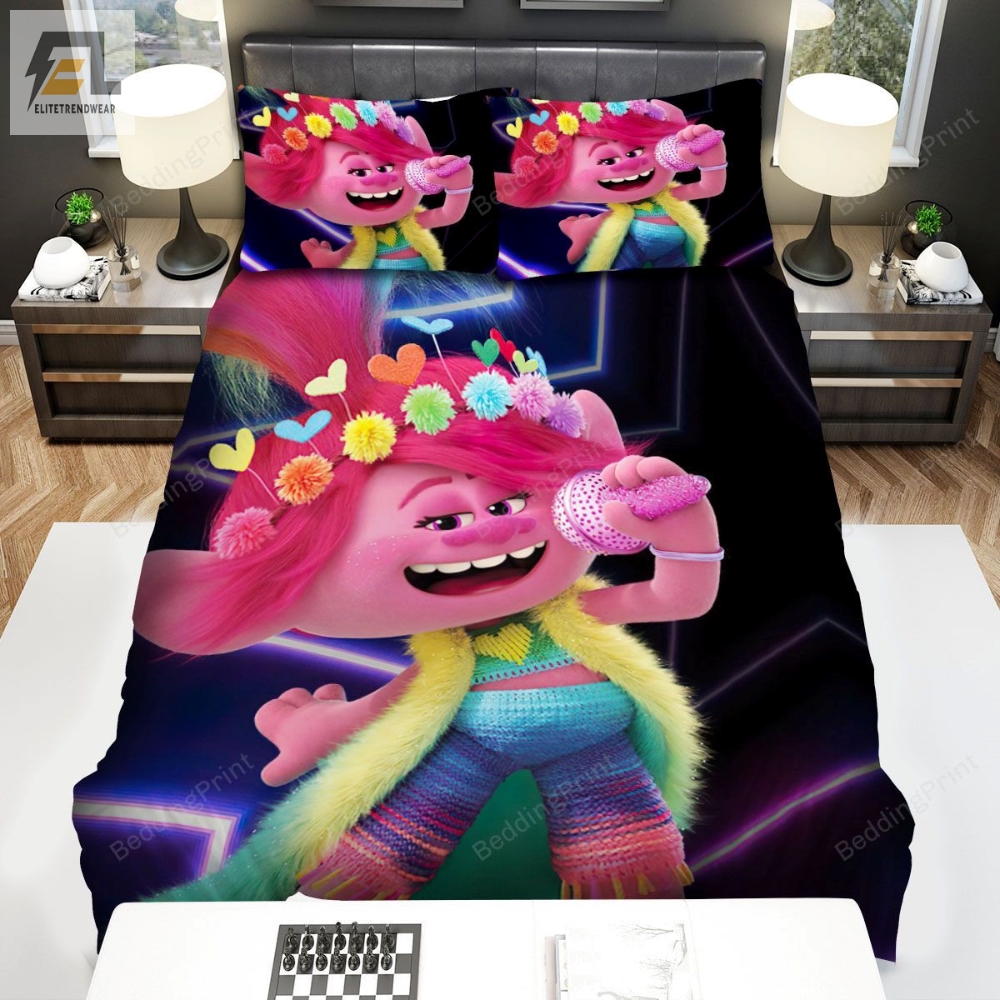 Trolls Singing In Colourful Outfit Bed Sheets Duvet Cover Bedding Sets 