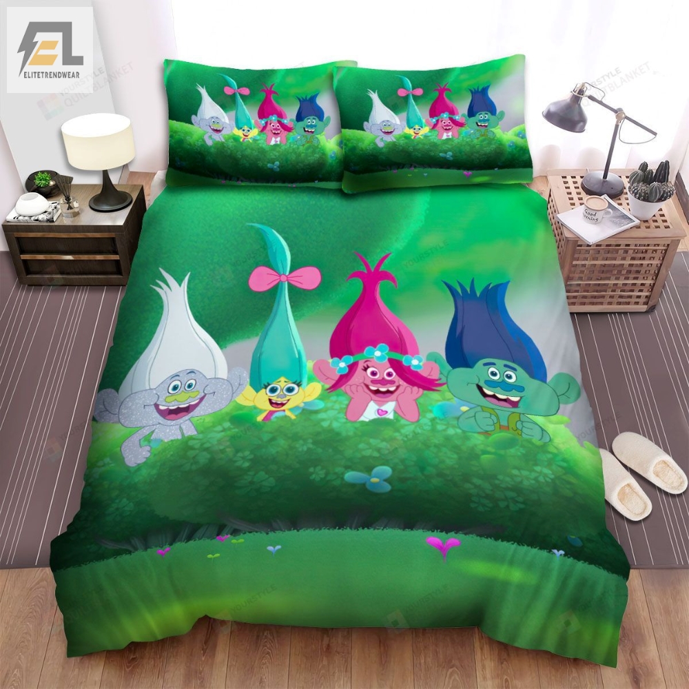 Trolls Characters In The Trees Bed Sheets Spread Comforter Duvet Cover Bedding Sets 