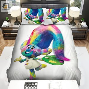 Trolls Character Painting Bed Sheets Spread Comforter Duvet Cover Bedding Sets elitetrendwear 1 1