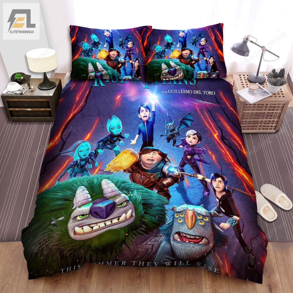 Trollhunters Rise Of The Titans Movie Poster 2 Bed Sheets Duvet Cover Bedding Sets 