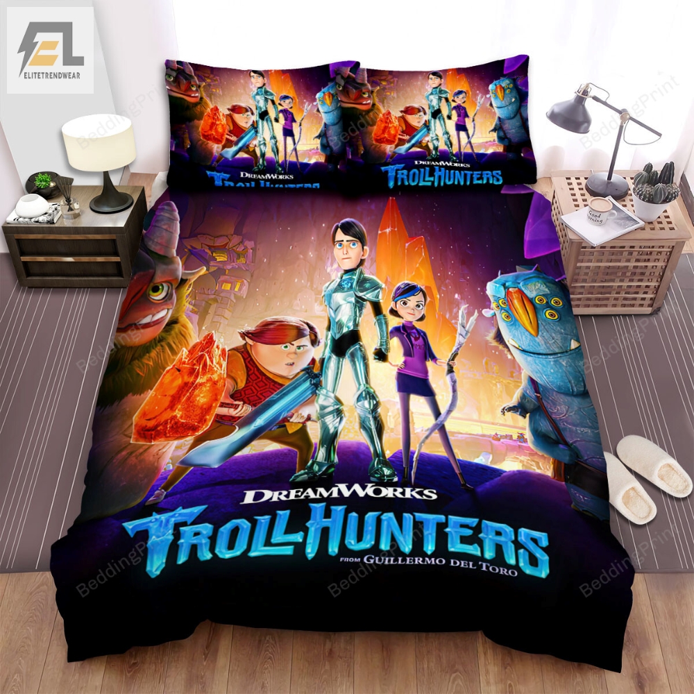 Trollhunters Rise Of The Titans Movie Poster 1 Bed Sheets Duvet Cover Bedding Sets 