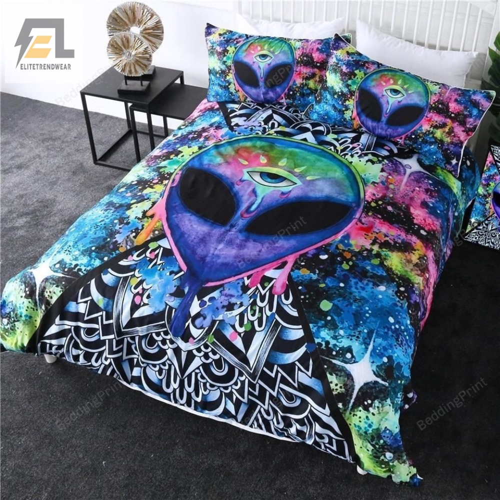 Trippy Alien By Brizbazaar Bed Sheets Duvet Cover Bedding Sets 