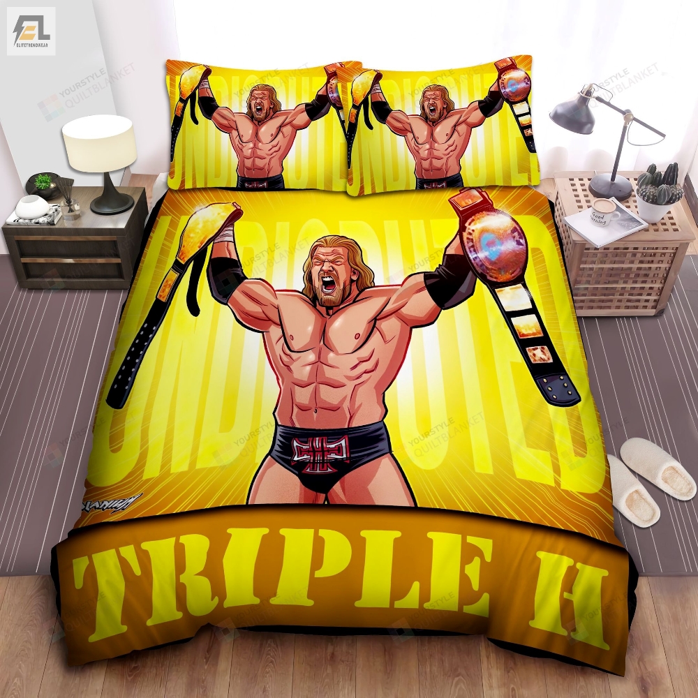 Triple H Champion Cartoon Character Bed Sheet Spread Comforter Duvet Cover Bedding Sets 