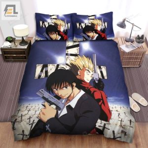 Trigun Characters Vash The Stampede And Nicholas Bed Sheets Spread Comforter Duvet Cover Bedding Sets elitetrendwear 1 1