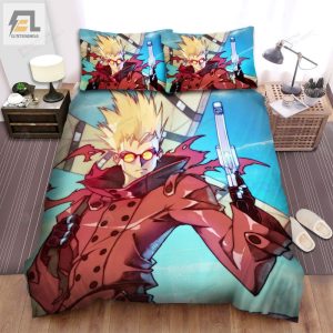 Trigun Character Vash The Stampde With The Gun Bed Sheets Spread Comforter Duvet Cover Bedding Sets elitetrendwear 1 1