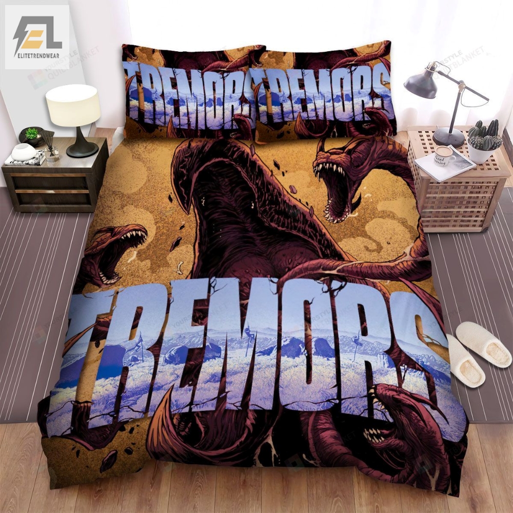 Tremors Monster Art Movie Poster Ver 2 Bed Sheets Spread Comforter Duvet Cover Bedding Sets 