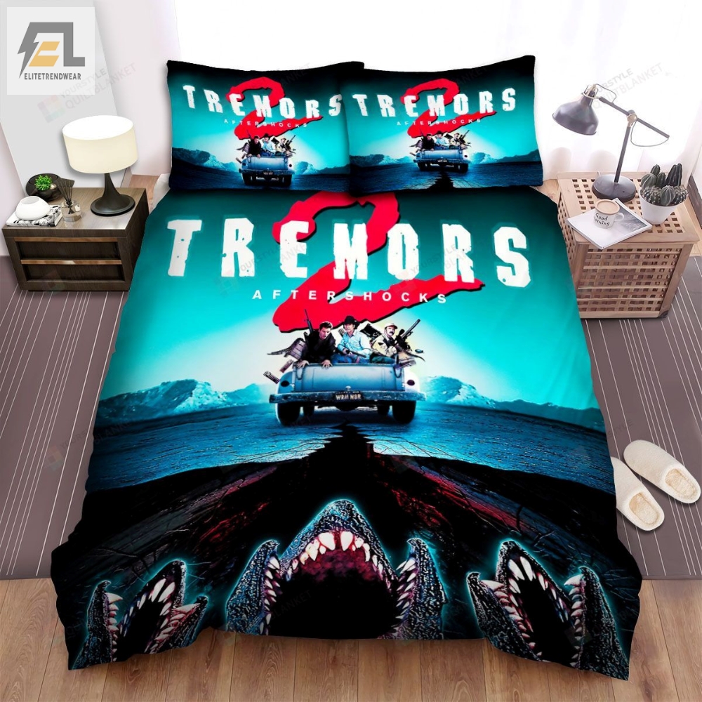 Tremors Ii Aftershocks Movie Monster In The Ground Poster Bed Sheets Spread Comforter Duvet Cover Bedding Sets 