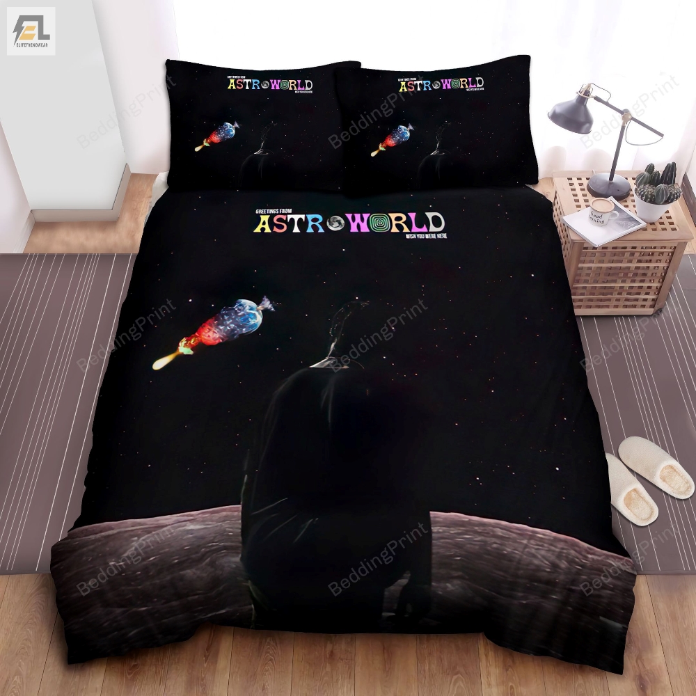 Travis Scott Greetings From Astroworld Wish You Were Here Tour Art Cover Bed Sheets Duvet Cover Bedding Sets 