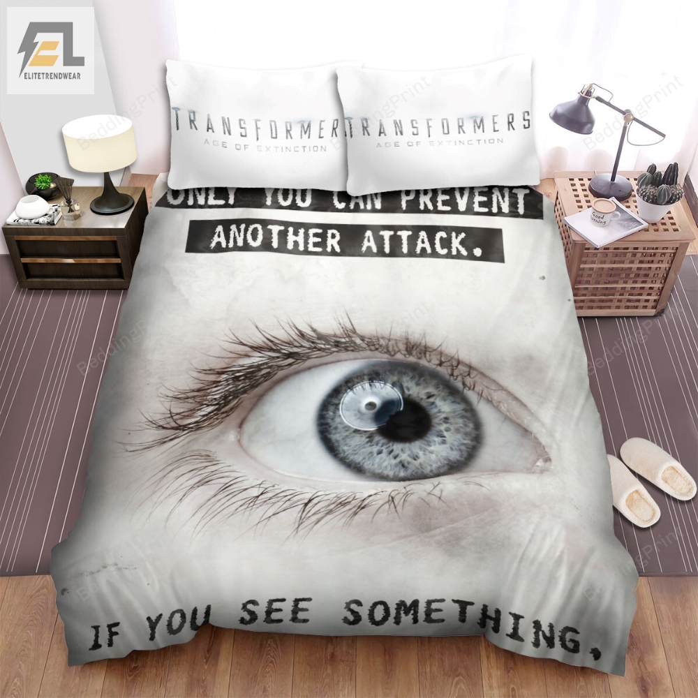 Transformers Age Of Extinction 2014 Only You Can Prevent Another Attack Movie Poster Bed Sheets Duvet Cover Bedding Sets 