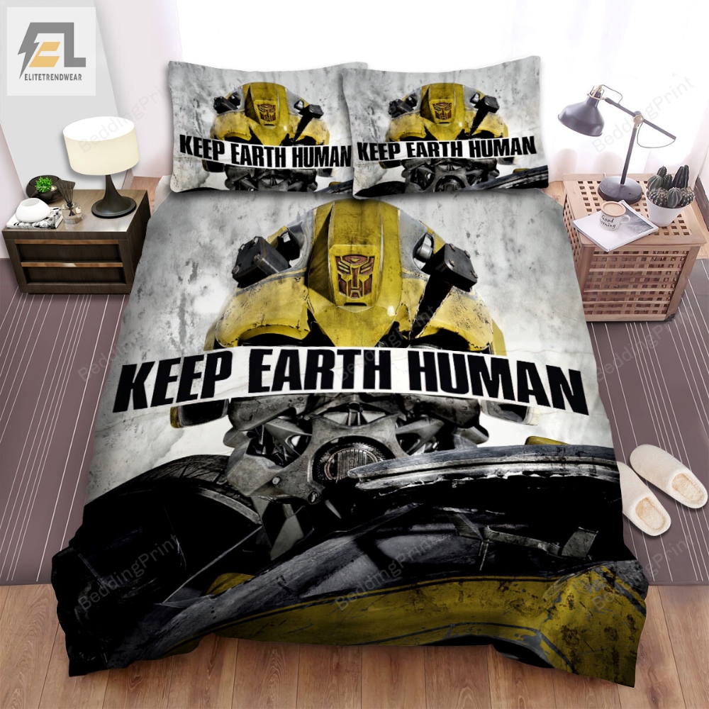 Transformers Age Of Extinction 2014 Keep Earth Human Movie Poster Bed Sheets Duvet Cover Bedding Sets 