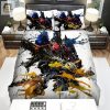 Transformers Age Of Extinction 2014 Blue Red And Yellow Robots Movie Poster Bed Sheets Duvet Cover Bedding Sets elitetrendwear 1