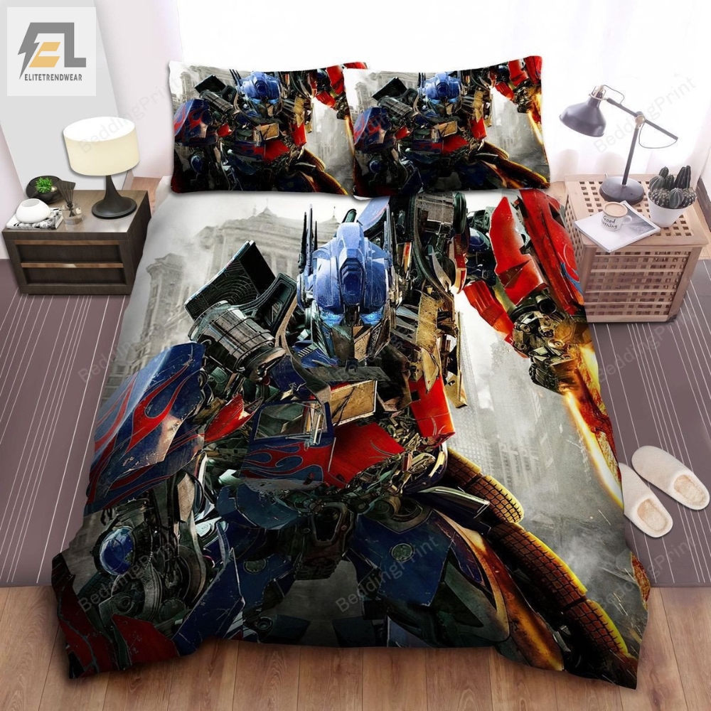 Transformer Optimus Prime Fighting Till The Last Breath Bed Sheets Duvet Cover Bedding Sets 