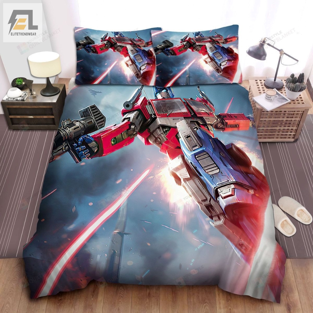 Transformer Optimus Prime In A War Bed Sheets Duvet Cover Bedding Sets 