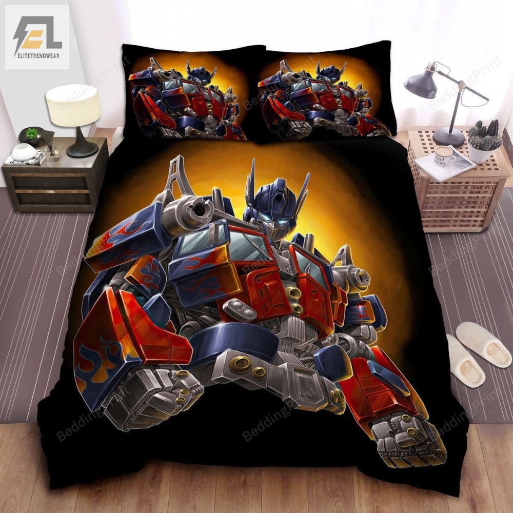 Transformer Optimus Prime Digital Portrait Bed Sheets Duvet Cover Bedding Sets 