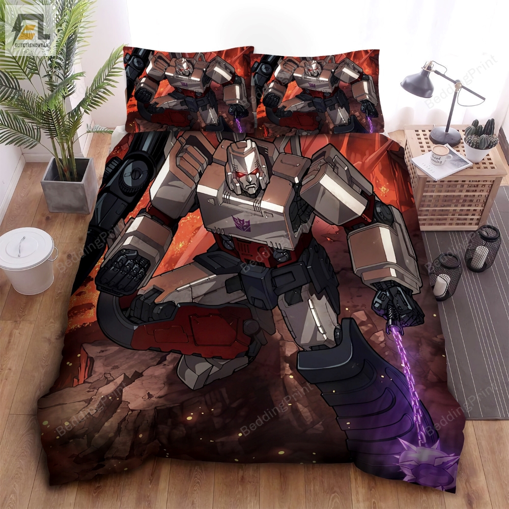 Transformer Megatron In A Battle Animated Art Bed Sheets Duvet Cover Bedding Sets 