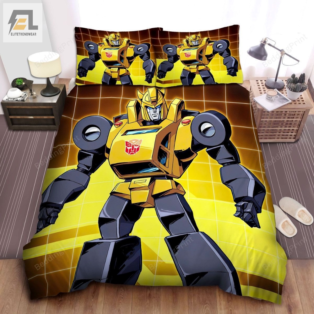 Transformer Bumblebee In Animated Series Bed Sheets Duvet Cover Bedding Sets 