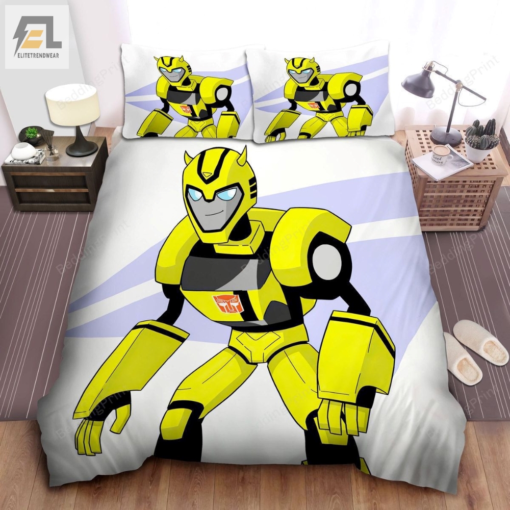 Transformer Autobot Bumblebee In Cartoon Character Bed Sheets Duvet Cover Bedding Sets 